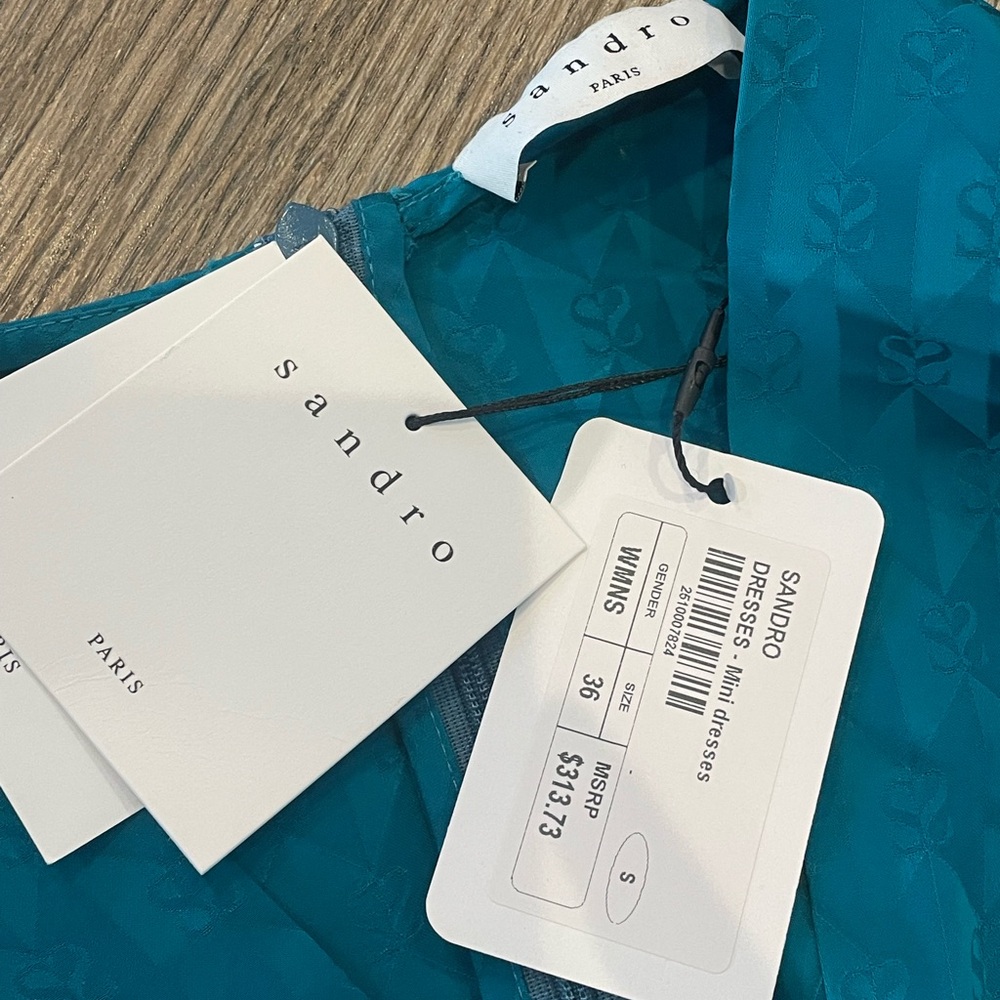 Sandro Turquoise Patterned Dress - Picture 2 of 4